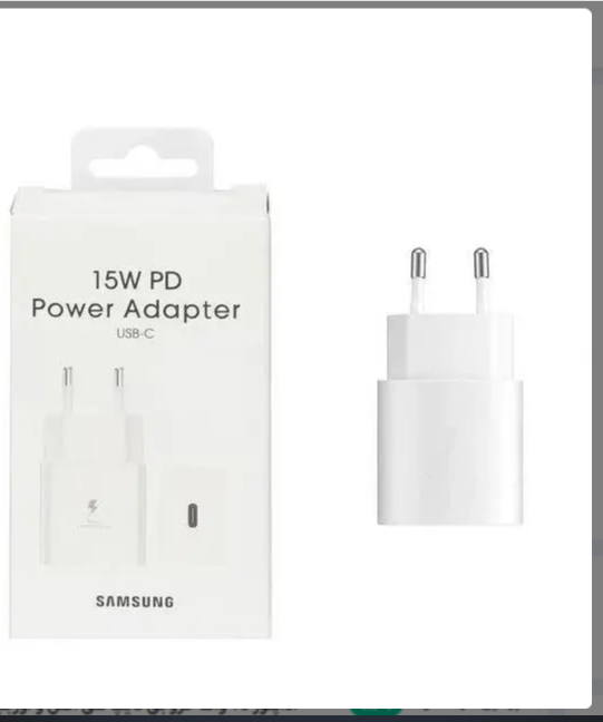 شارژر دیواری 15 وات سامسونگ مدل EP-T1510NBEGEU با اتصال به پریز دوشاخه (استاندارد ایران) و تکنولوژی شارژ سریع USB PD 2.0، دارای یک عدد درگاه خروجی USB Type-C
