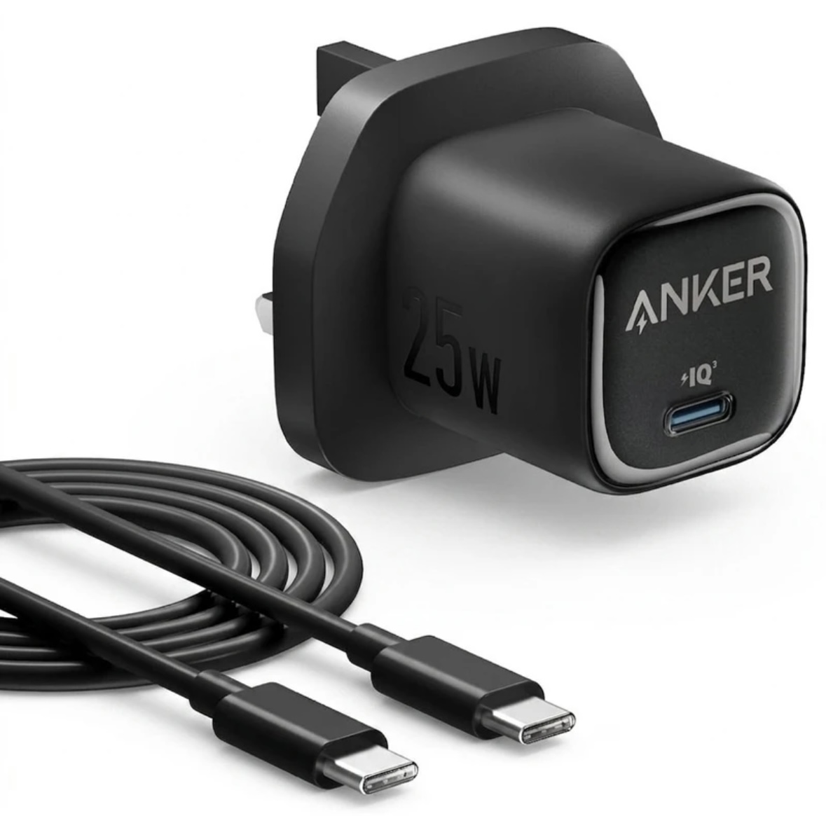 شارژر دیواری 25 وات انکر مدل A2656، درگاه خروجی USB-C، به همراه کابل USB-C، دارای قابلیت شارژ سریع، تکنولوژی شارژ PPS